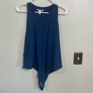 Banana Republic Ribbed Racerback Thong Bodysuit blue size XXL